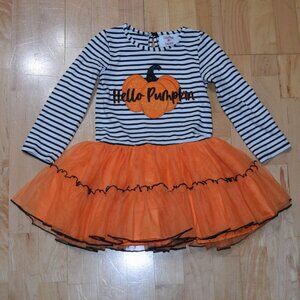 COUNTING DAISIES Toddler Girls' 4T Fall Pumpkin Tutu Dress